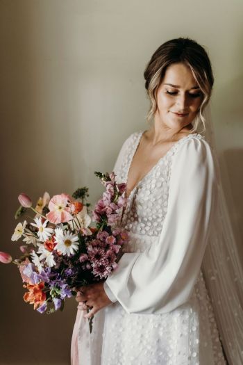 Bride looking beautiful before her ceremony at Hunter Valley wedding venue Wallalong House